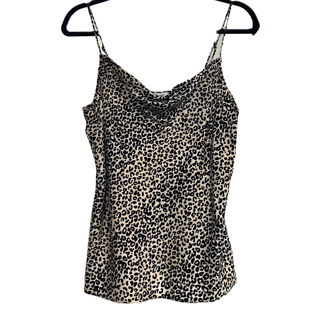 Nine West Leopard Print Satin Camisole Top - Size medium